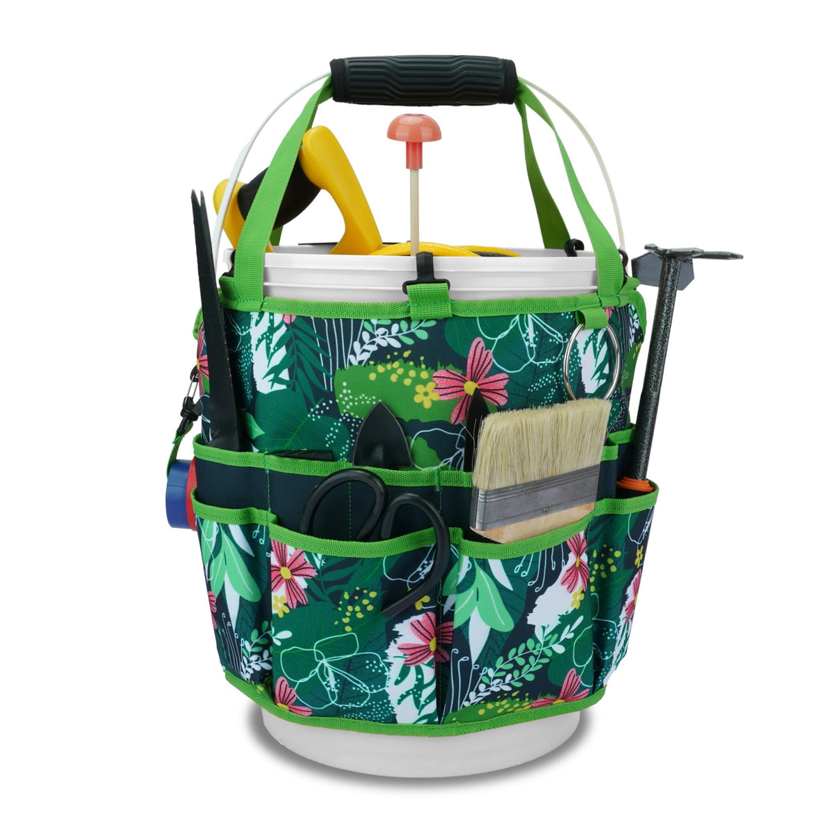 KUNN external storage keeps tools outside the bucket for quick access.