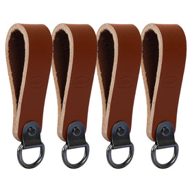 KUNN leather tool belt suspender loops closeup, showcasing sturdy construction for reliable suspender attachment.