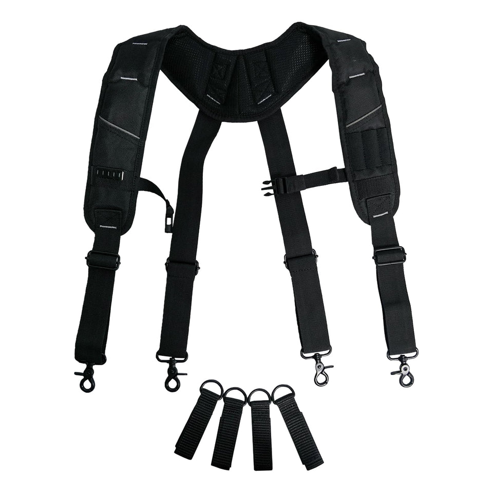 KUNN tool belt suspenders with attachment loops for secure tool access on the job