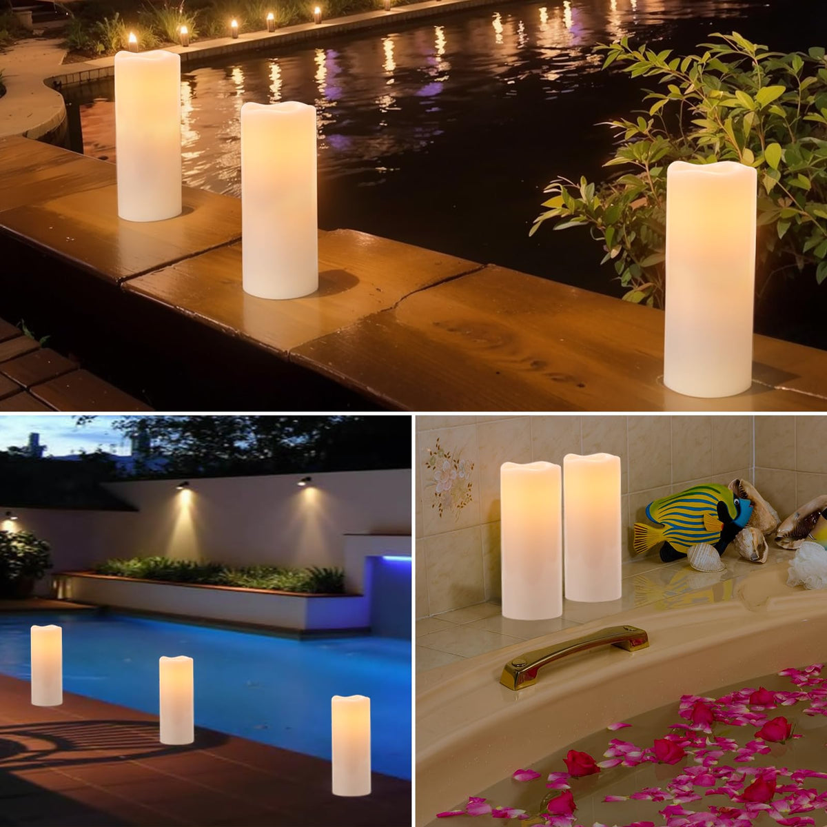 KunSwenn flameless pillar candle, 10x4 inches, long-lasting ambience without flame