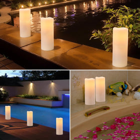 KunSwenn flameless pillar candle, 10x4 inches, long-lasting ambience without flame