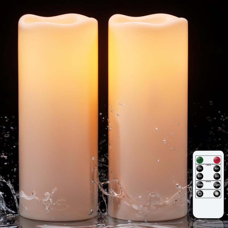 KunSwenn outdoor candles with remote timer provide consistent ambiance in any weather