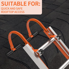 Kunzye adjustable mounting holes fit different ladder rung spacing