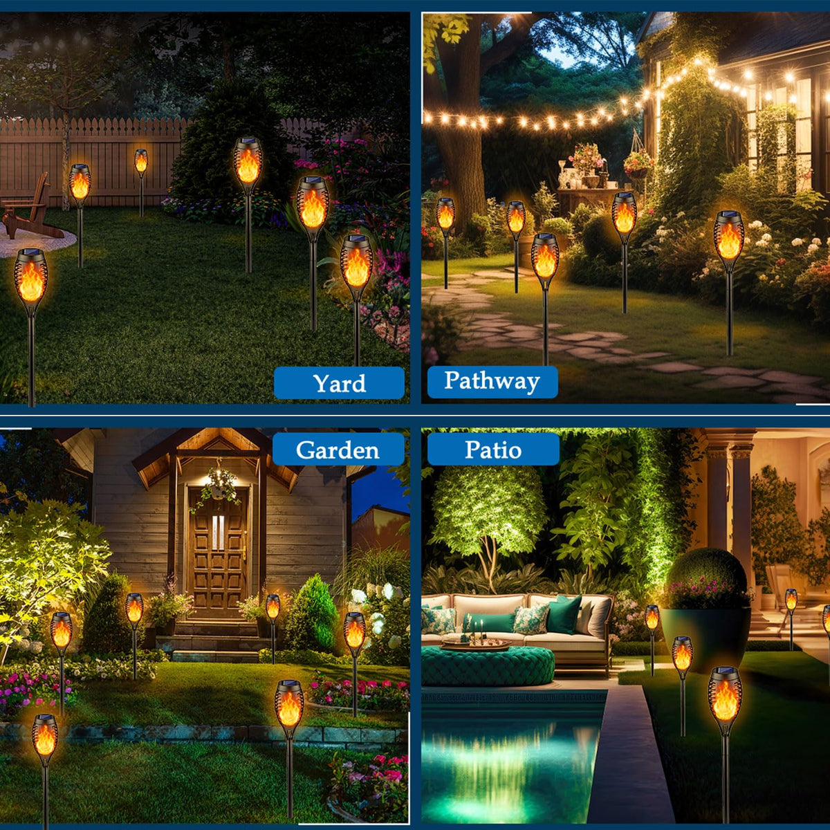 Kurifier solar-powered torches charge in sunlight delivering reliable illumination.