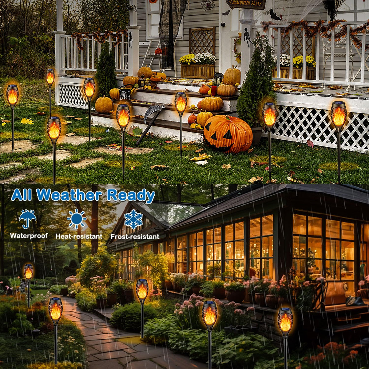 Kurifier yard torches brighten paths with cozy, candle-like glow.