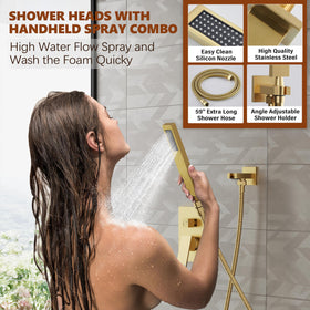 Kurpot brushed gold shower trim kit adds luxury and easy maintenance.