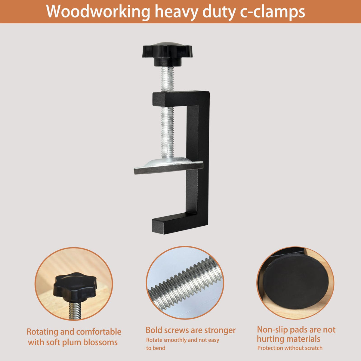 Kurras heavy-duty C-clamp in aluminum and carbon steel for demanding tasks.