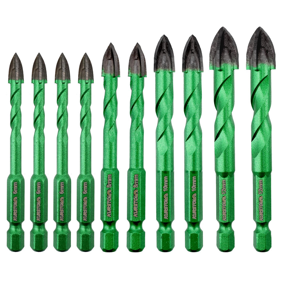 KURSTOL masonry diamond drill bit set with quick-change shank for fast setup