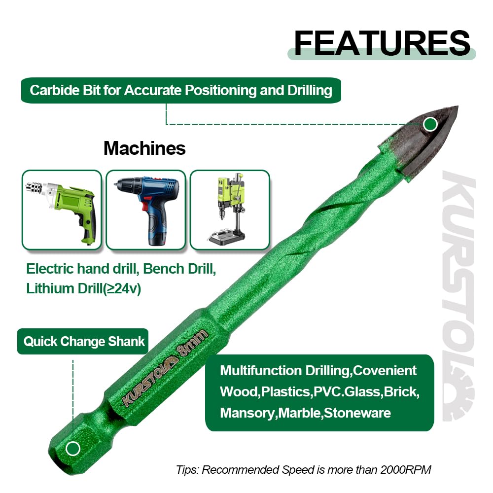 KURSTOL masonry drill bit for concrete and brick applications