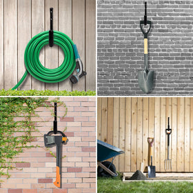KURUI four-pack garage hook set for versatile wall organization.