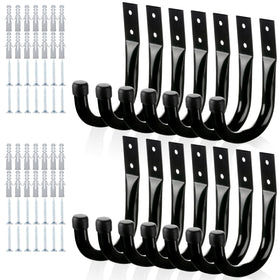 KURUI large metal wall hooks in a 14-piece pack for garage storage.