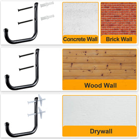 KURUI packaging 4 hooks contents with anchors and screws for setup