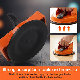 KUSSTHUVY tool on laminate floor demonstrates universal compatibility for quick gaps.