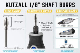 Kutzall structured-tooth tungsten carbide for long-lasting performance.