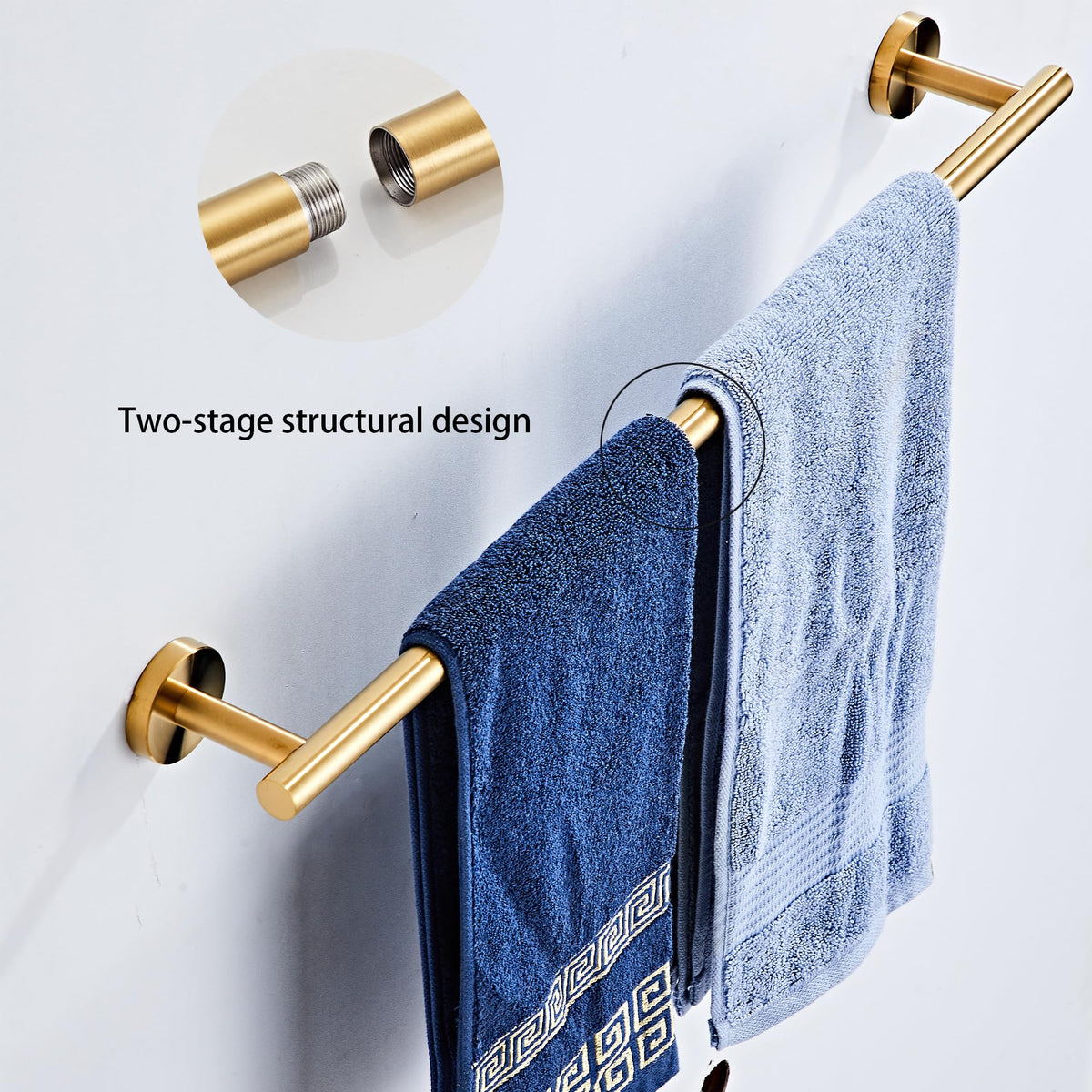 KUUBTH brushed gold toilet paper holder adds sleek storage near toilet