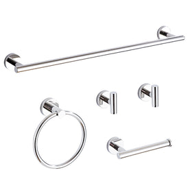 KUUBTH chrome towel bar installed, 23.6-inch length for easy towel access