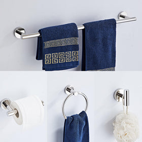 KUUBTH chrome towel ring neatly positioned for quick hand drying