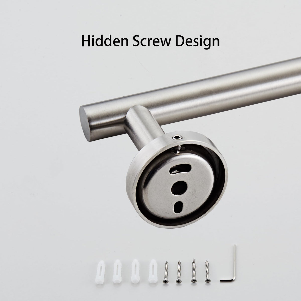 KUUBTH wall-mount towel bar includes hardware for quick setup