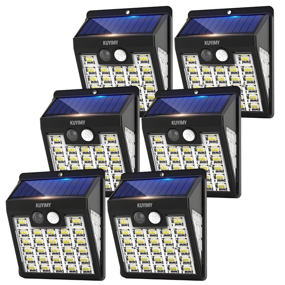 Kuyimy outdoor solar lights with 72 LEDs for bright pathway illumination