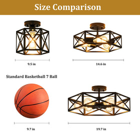 KUZIEG compact 9.5 inch ceiling light fits low ceilings nicely.