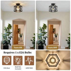 KUZIEG easy install semi-flush mount includes hardware for quick setup.