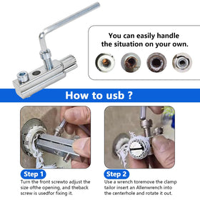 KUZIUA broken screw extractor tool in action for damaged faucet screws.