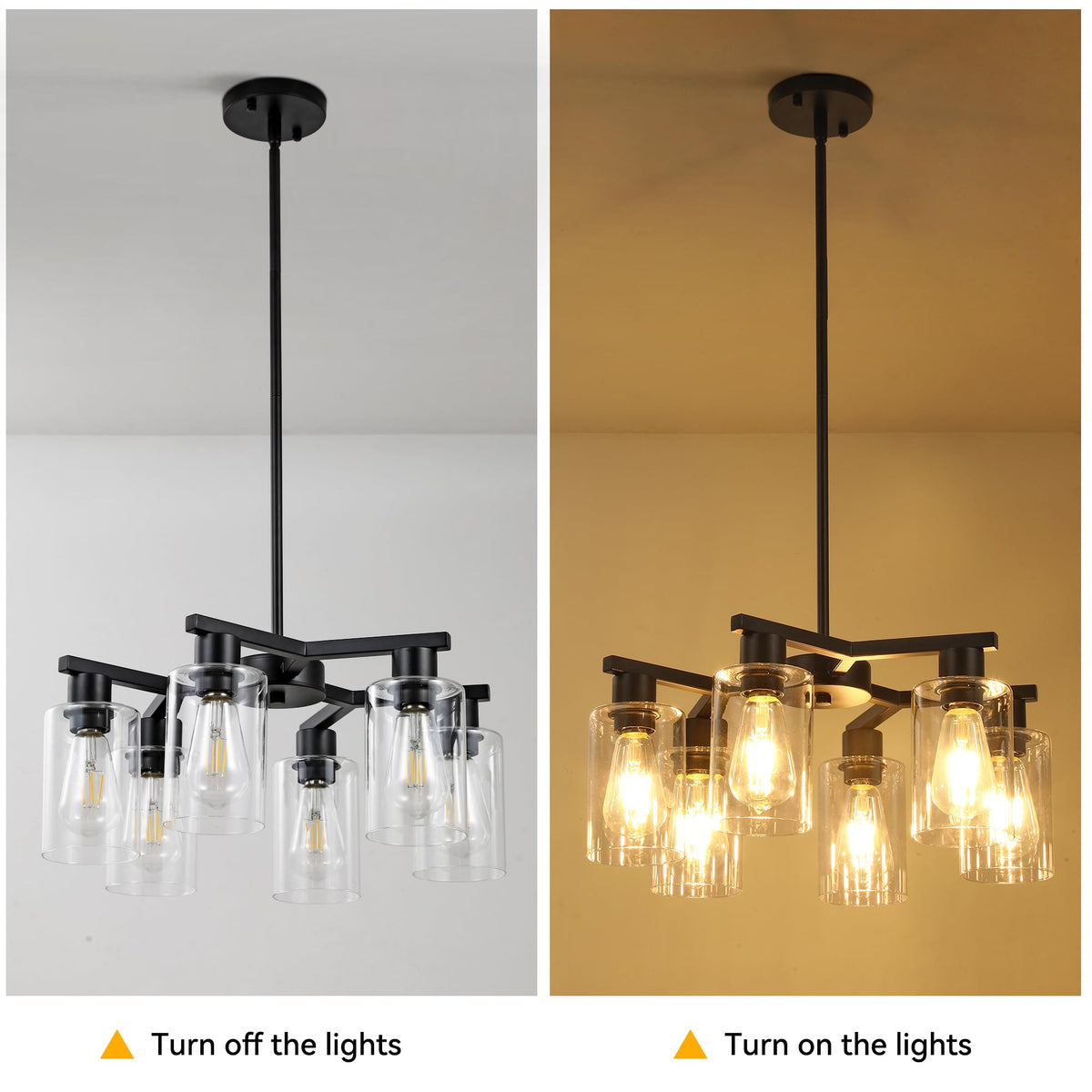 Kvaeavn easy-install chandelier ships with hardware and installation video.