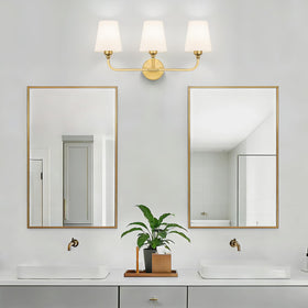 Kvhiiw vanity light over mirror, ideal for even illumination in small bathrooms.