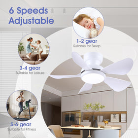 Kviflon flush-mount fan in kids' room providing gentle illumination.