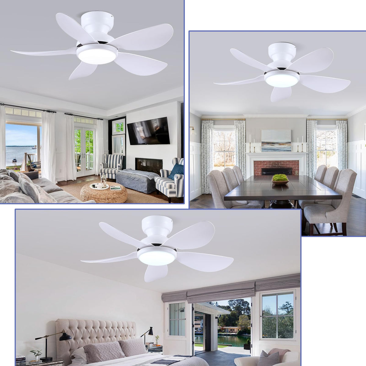 Kviflon small flush mount ceiling fan with light in compact design