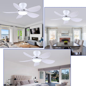Kviflon small flush mount ceiling fan with light in compact design