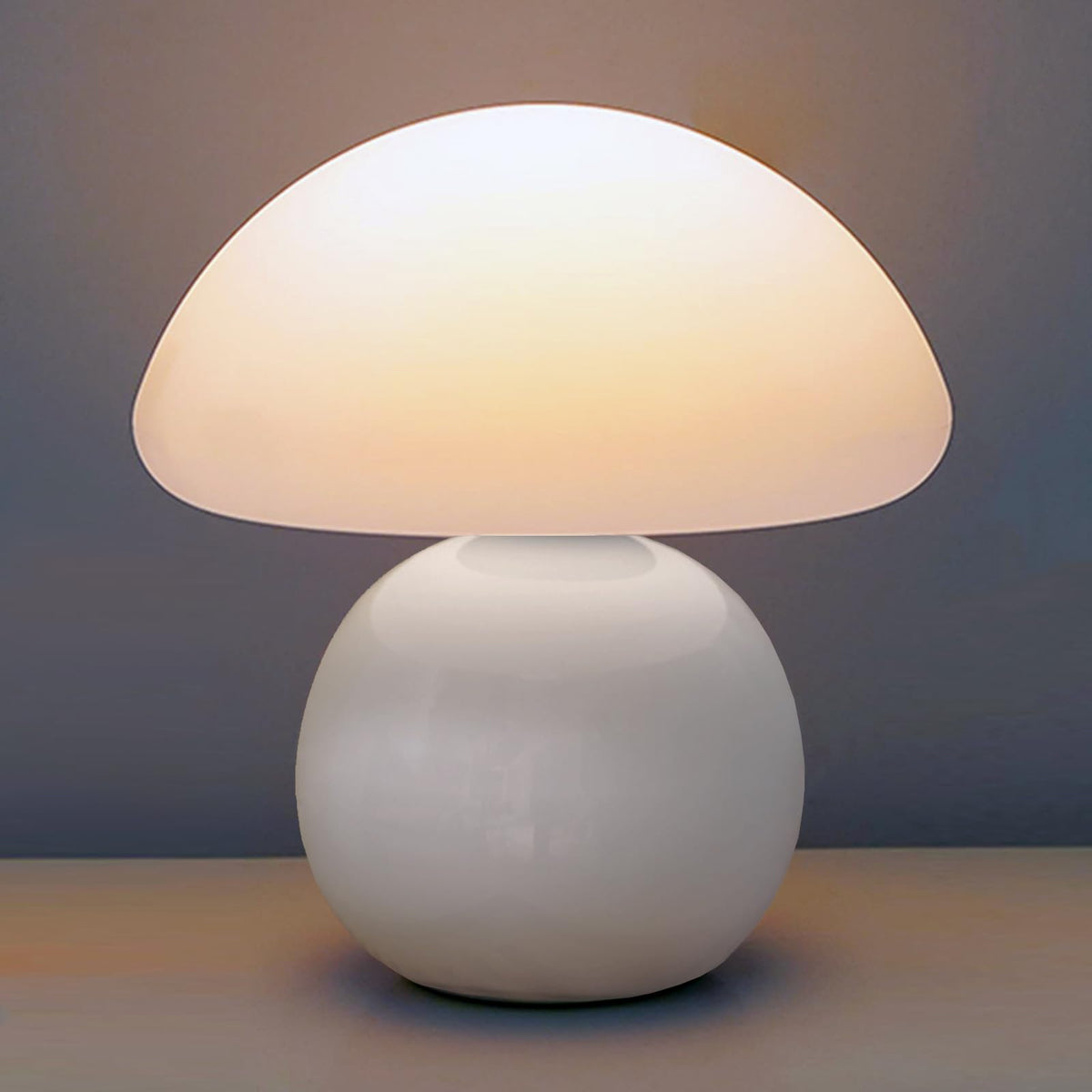 kvppvt mushroom lamp with PE shade delivers soft, warm light ideal for bedrooms.