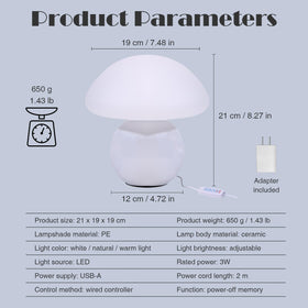 kvppvt mushroom lamp 3W LED offers energy-saving lighting with long life.