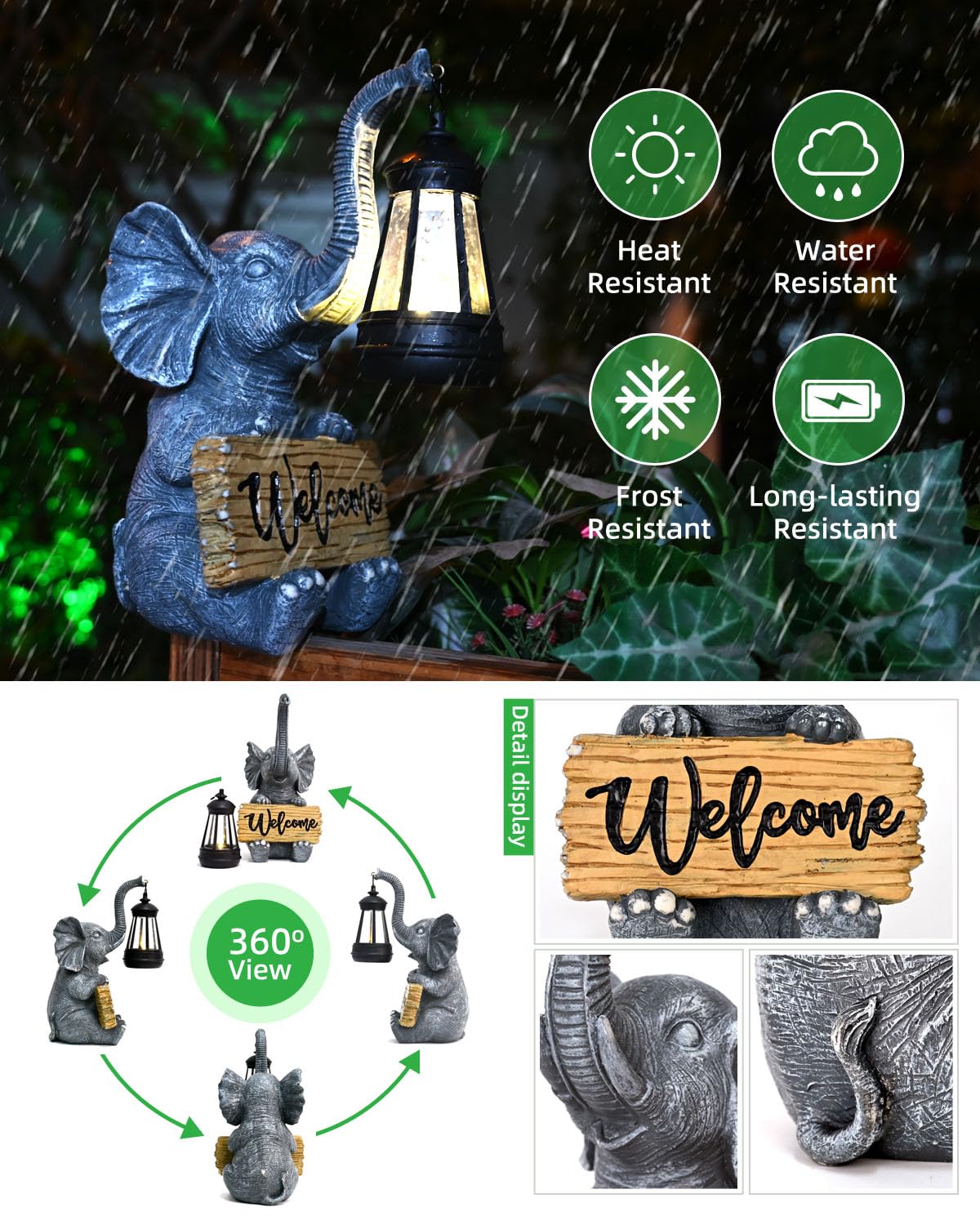 KVR Durable Resin Figure stands up to weather for year-round display.