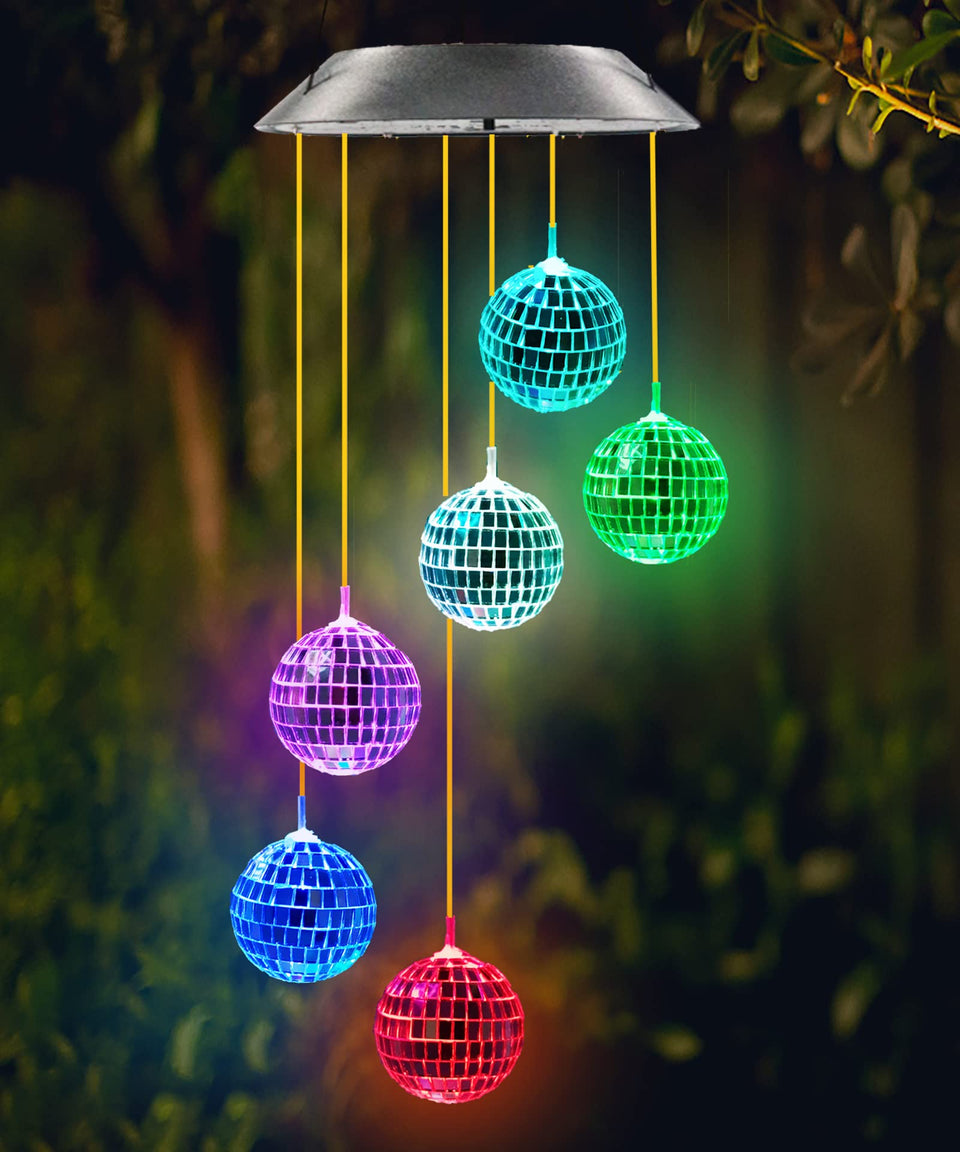 Kwaiffeo solar disco ball hanging garden light enhances nighttime ambiance