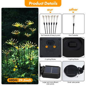 Kwaiffeo solar lights with copper-wired LEDs swaying in wind for dynamic yard decor.