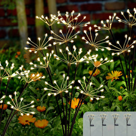 Kwaiffeo solar garden light twinkling fireworks in front view for enchanting evenings.