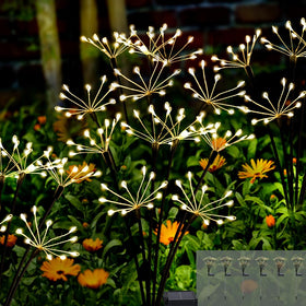 Kwaiffeo solar garden lights with fireworks 360 LEDs illuminate your yard beautifully.