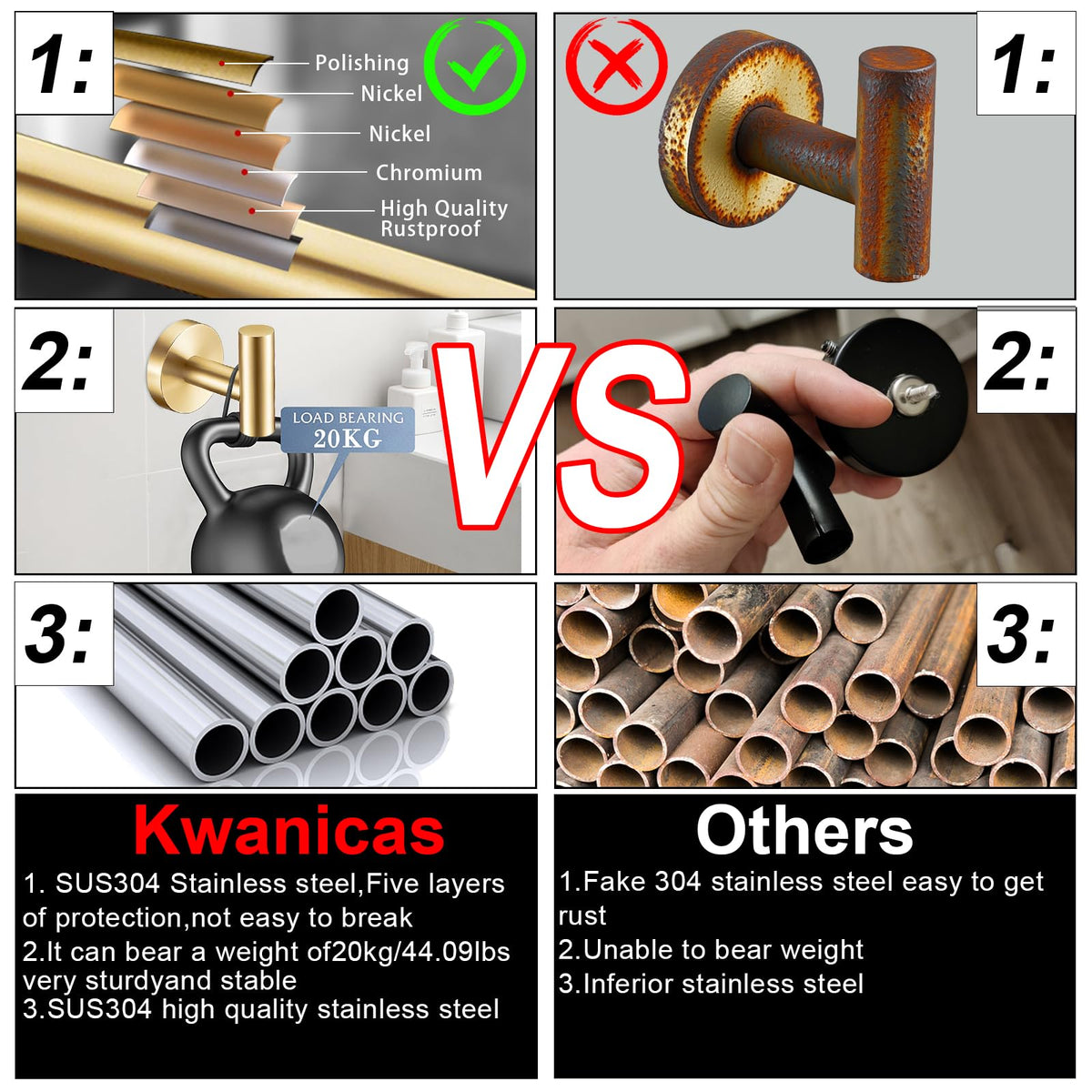 Kwanicas sleek edge finish highlights modern aesthetics with warm brushed gold tone.