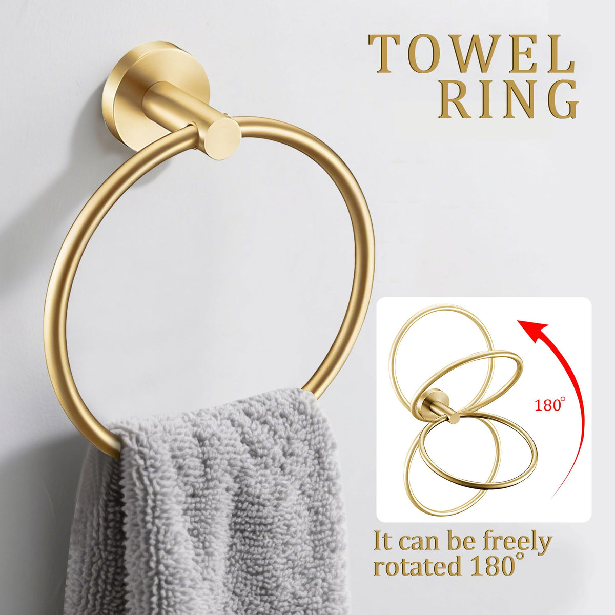 Kwanicas brushed gold toilet paper holder 6.5in supports easy bathroom organization.