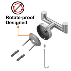Kwanicas two-pack brushed nickel hooks save space.