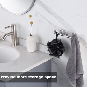 Kwanicas SUS304 stainless steel double hook for towels and robes.
