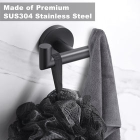 Kwanicas SUS304 stainless steel towel hooks resist rust in humid spaces.