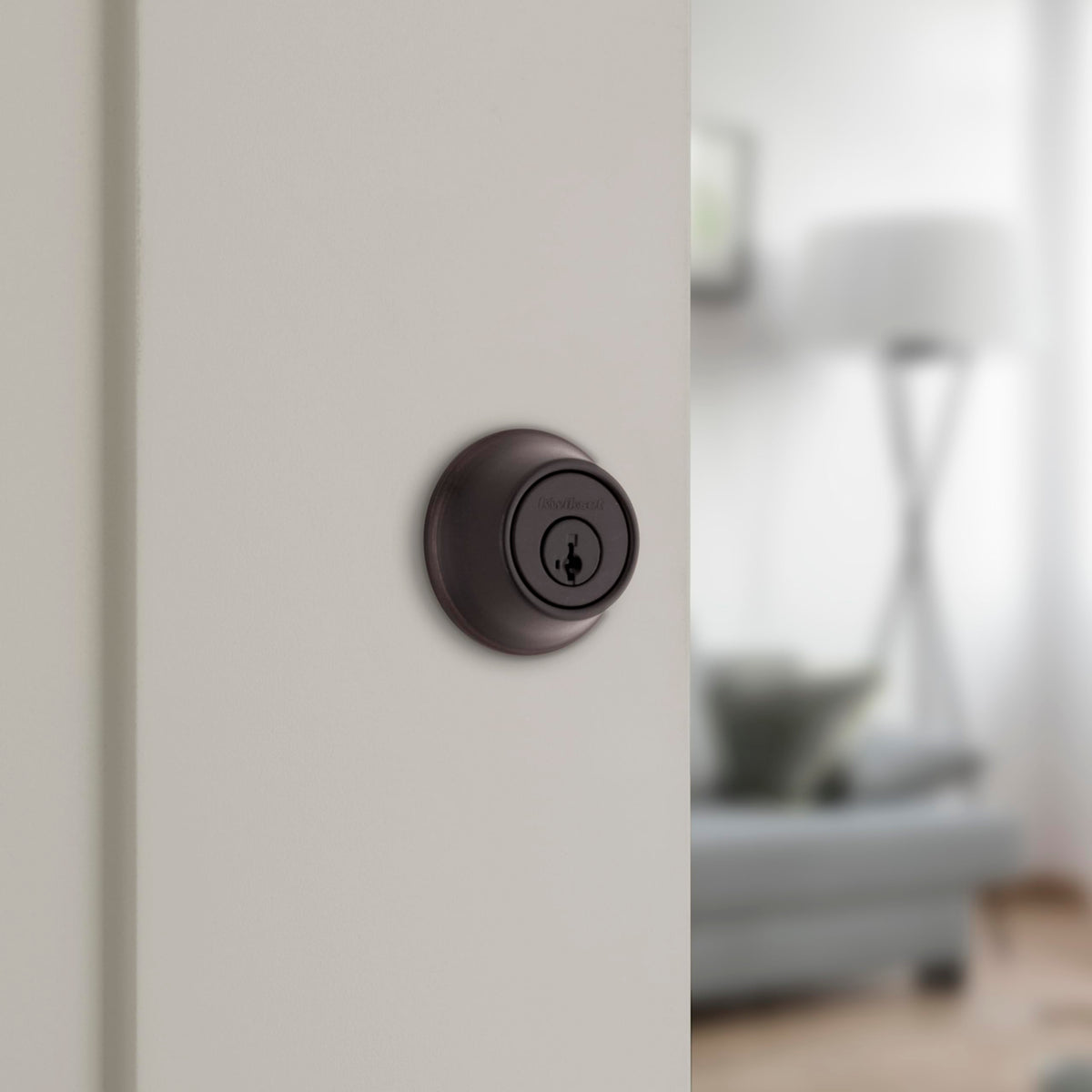 Kwikset 660 deadbolt exterior keyed entry provides controlled access for exterior doors.