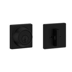 Kwikset 660 exterior keyed deadbolt on front door with sturdy security