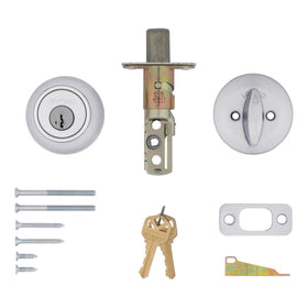 Kwikset 660 traditional satin chrome finish complements classic home decor.