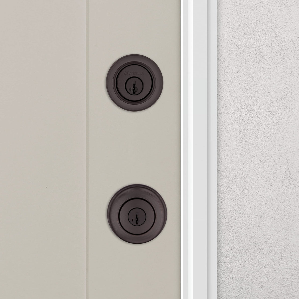 Exterior-ready Kwikset 690 Cove combo pack for secure entry.