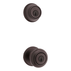 Kwikset 690 Cove keyed entry knob in Venetian Bronze for exterior security.