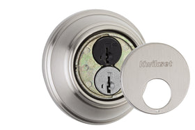 Kwikset 816 Microban-protected finish helps keep hardware cleaner.