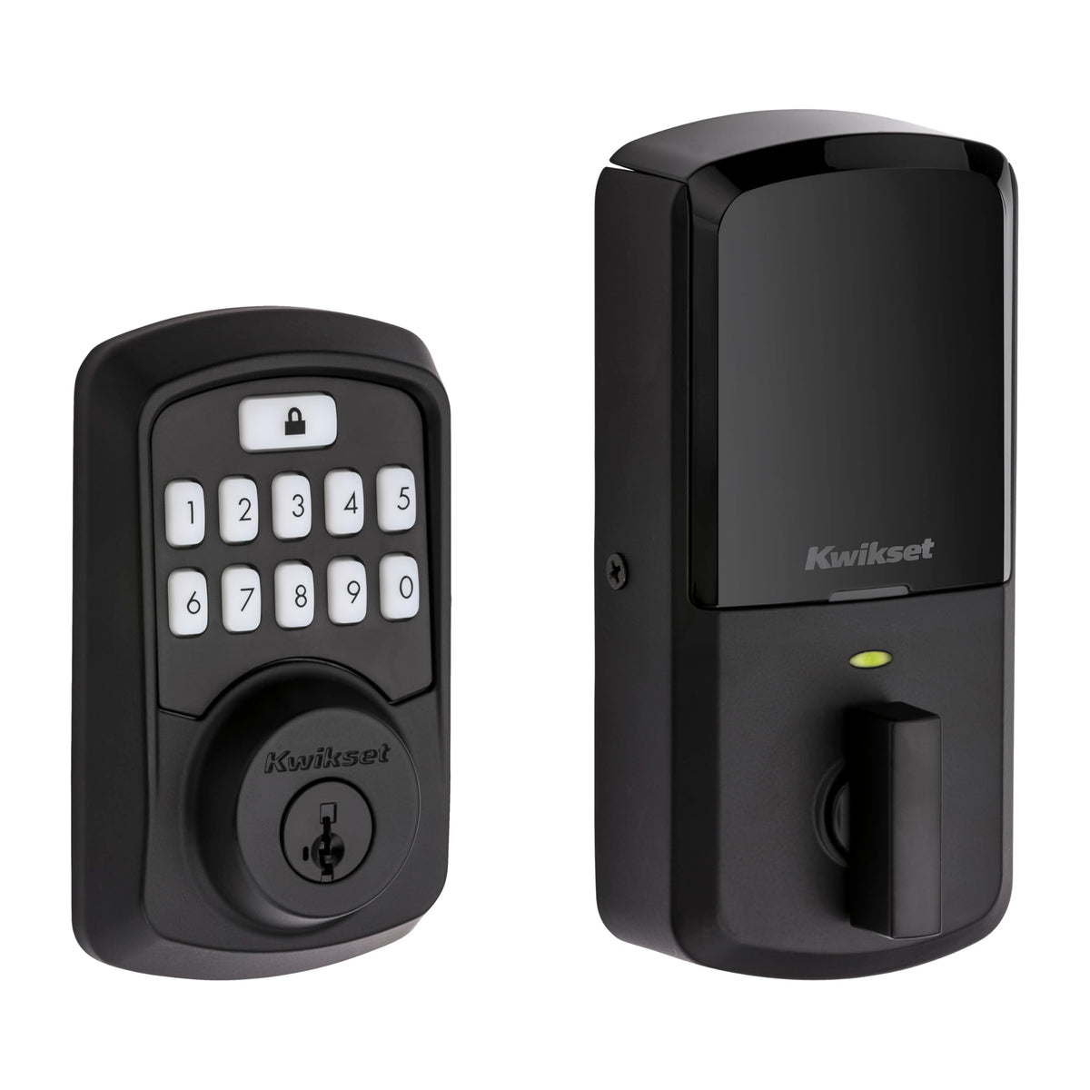 Kwikset Aura Bluetooth keypad lock front view showing keyless entry convenience